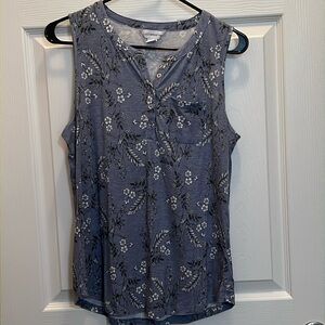 GUC women’s Sleeveless Blue Floral Blouse